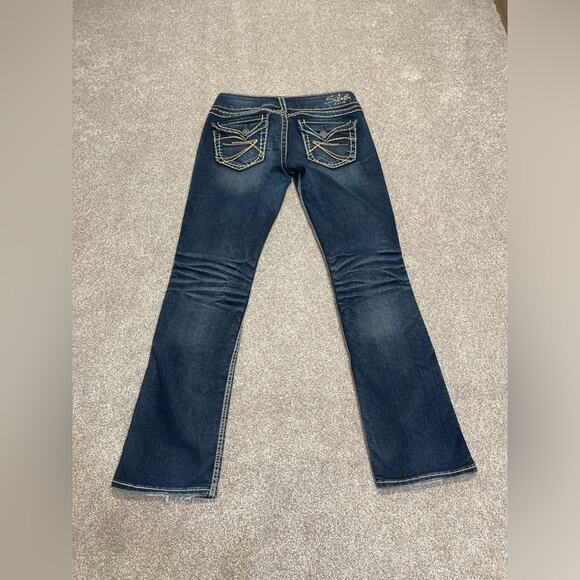 y2k grunge streetwear Buckle silver McKenzie slim boot jeans sz 28x30 low rise - Picture 1 of 13